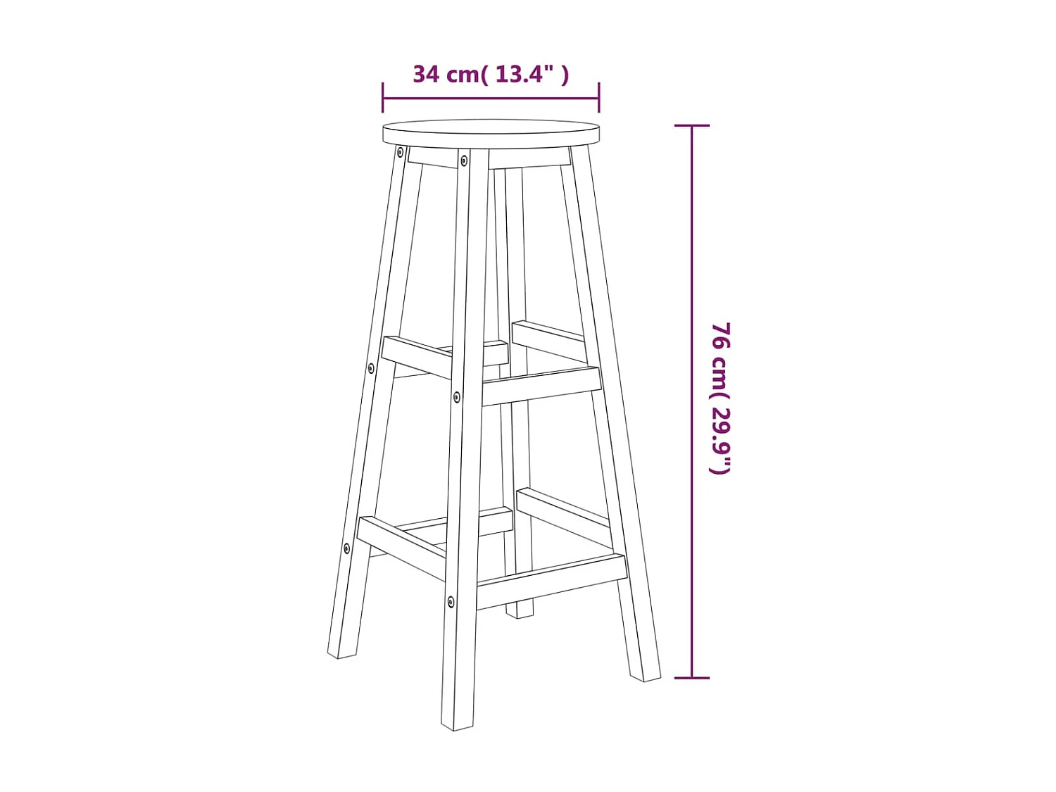 3-tlg. Bar-Set Massivholz Akazie