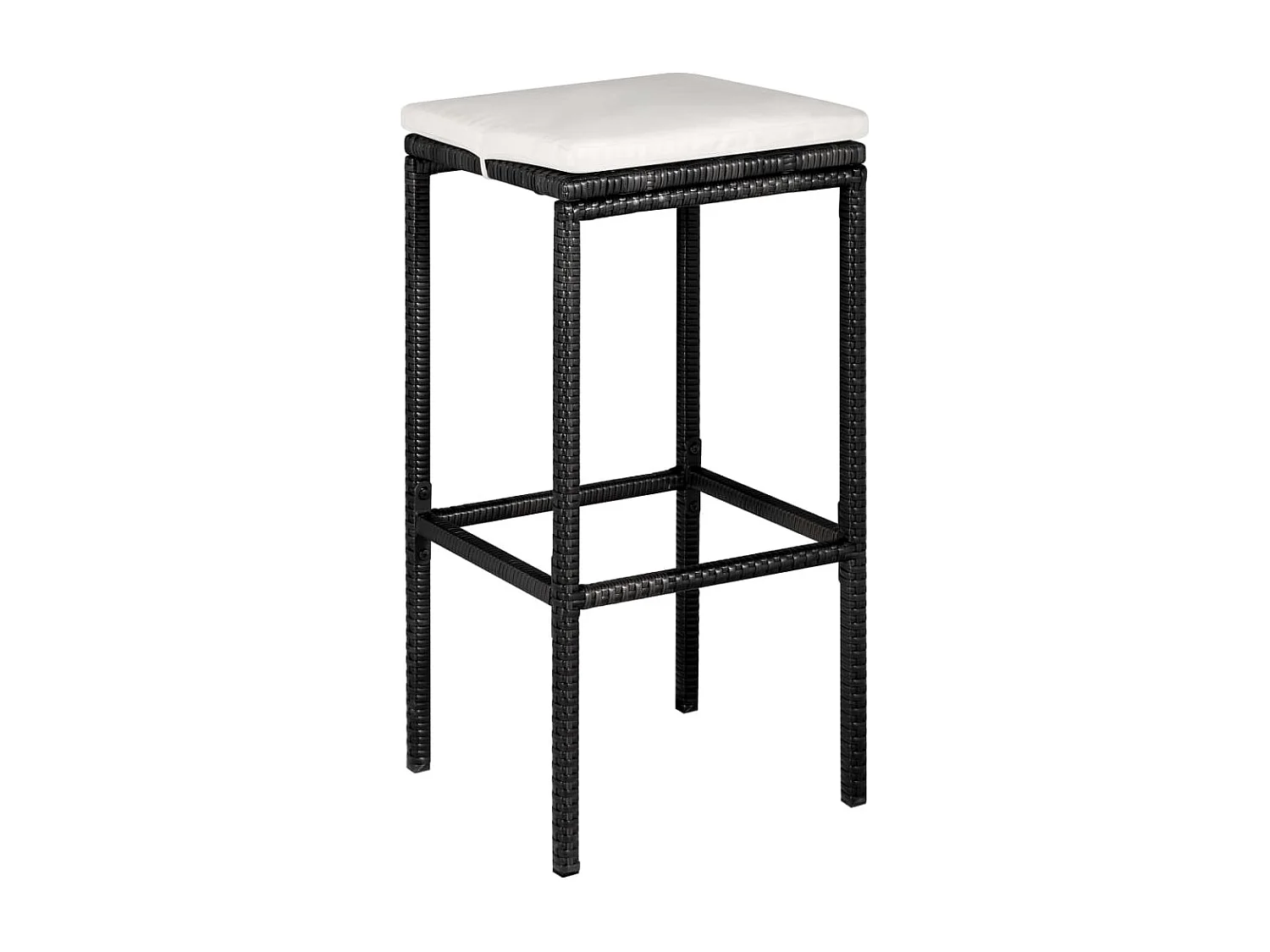 Set da Bar da Giardino 5 pz con Cuscini in Polyrattan Nero