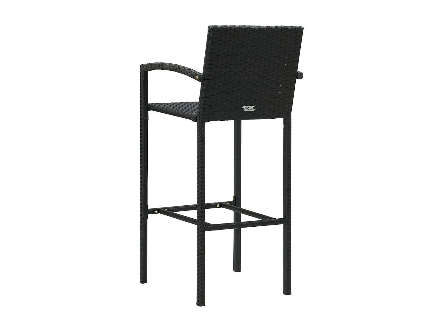 5-tlg. Garten-Bar-Set mit Armlehnen Poly Rattan Schwarz