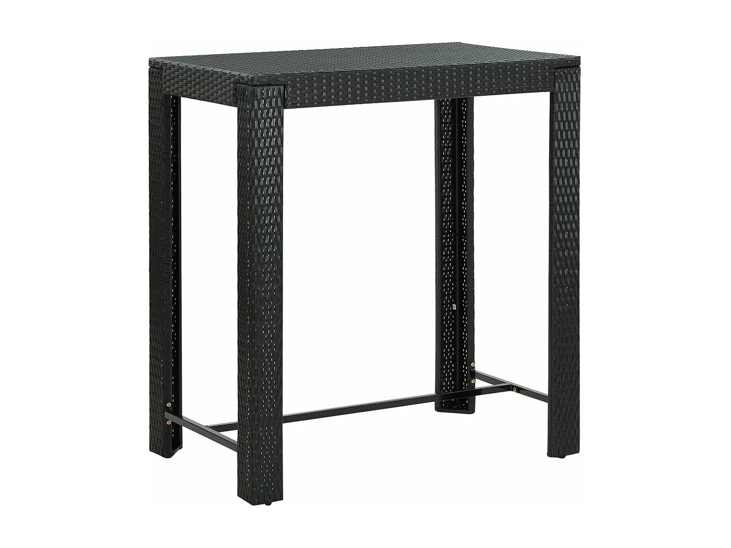 5-tlg. Garten-Bar-Set mit Armlehnen Poly Rattan Schwarz