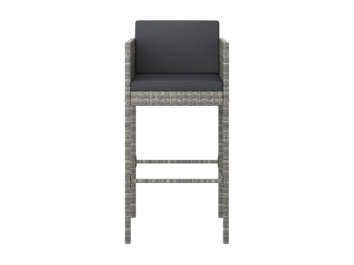 Set de muebles bar jardín 3 pzas y cojines ratán sintético gris