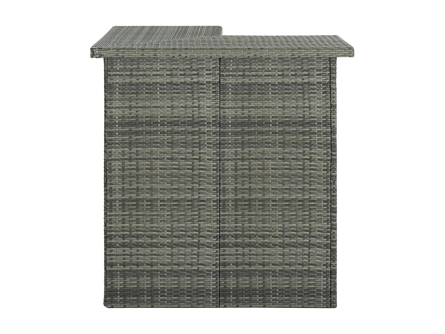 16 pcs conjunto de bar p/ jardim c/ almofadões vime PE cinzento