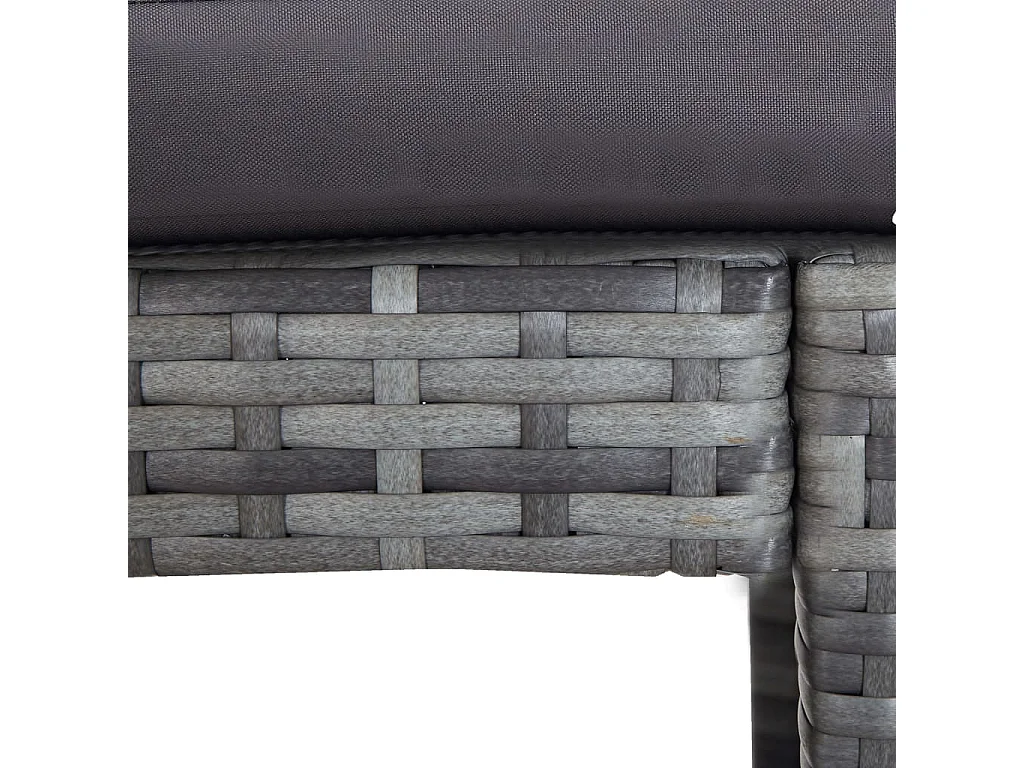 Set da Bar da Giardino 7 pz con Cuscini in Polyrattan Grigio