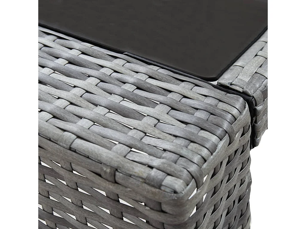 Meuble de bar de jardin 7 pcs et coussins Résine tressée Gris