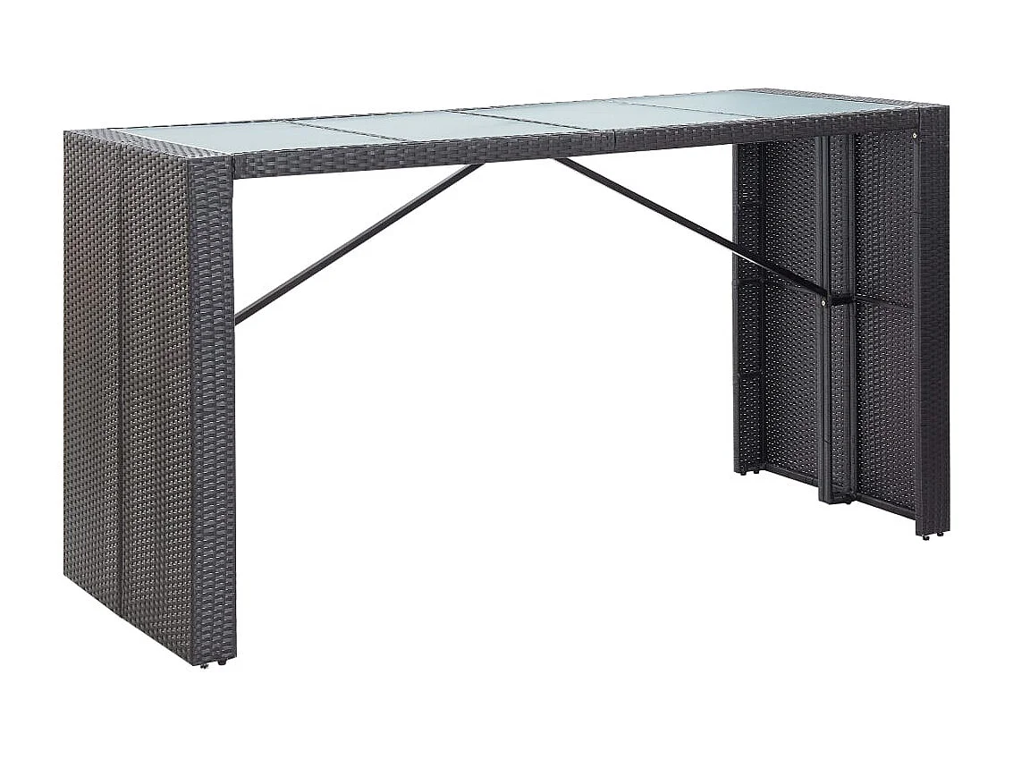 9-delige Tuinbarset poly rattan zwart