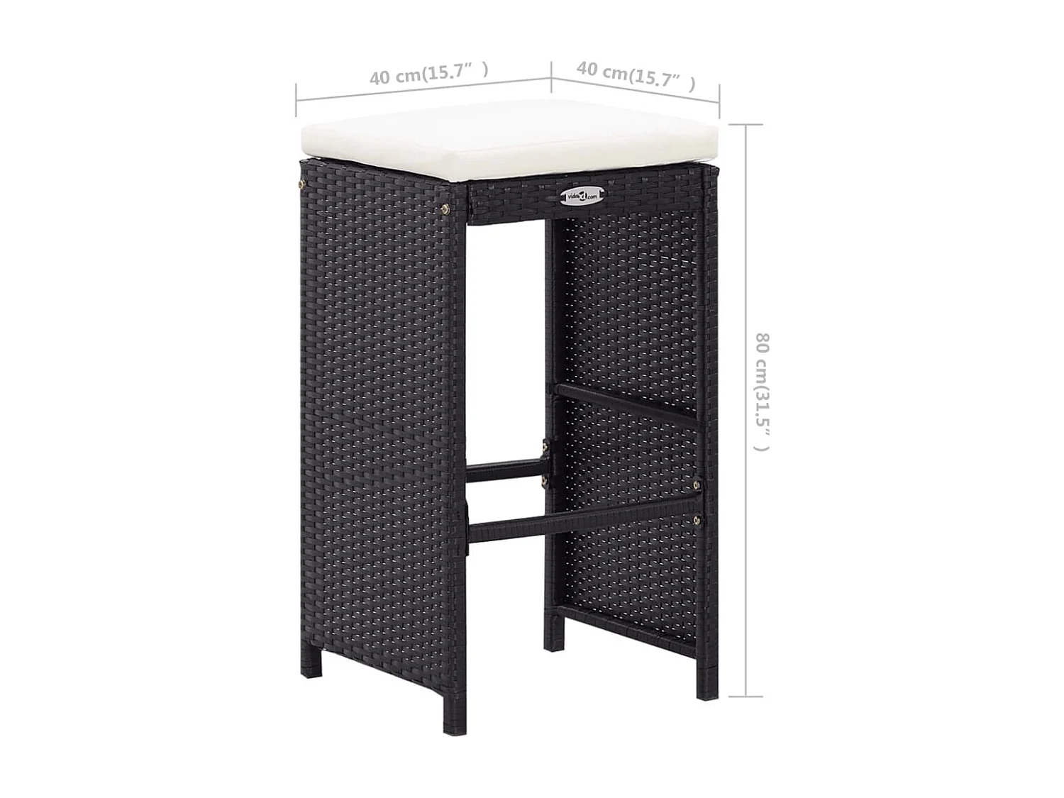 9-delige Tuinbarset poly rattan zwart