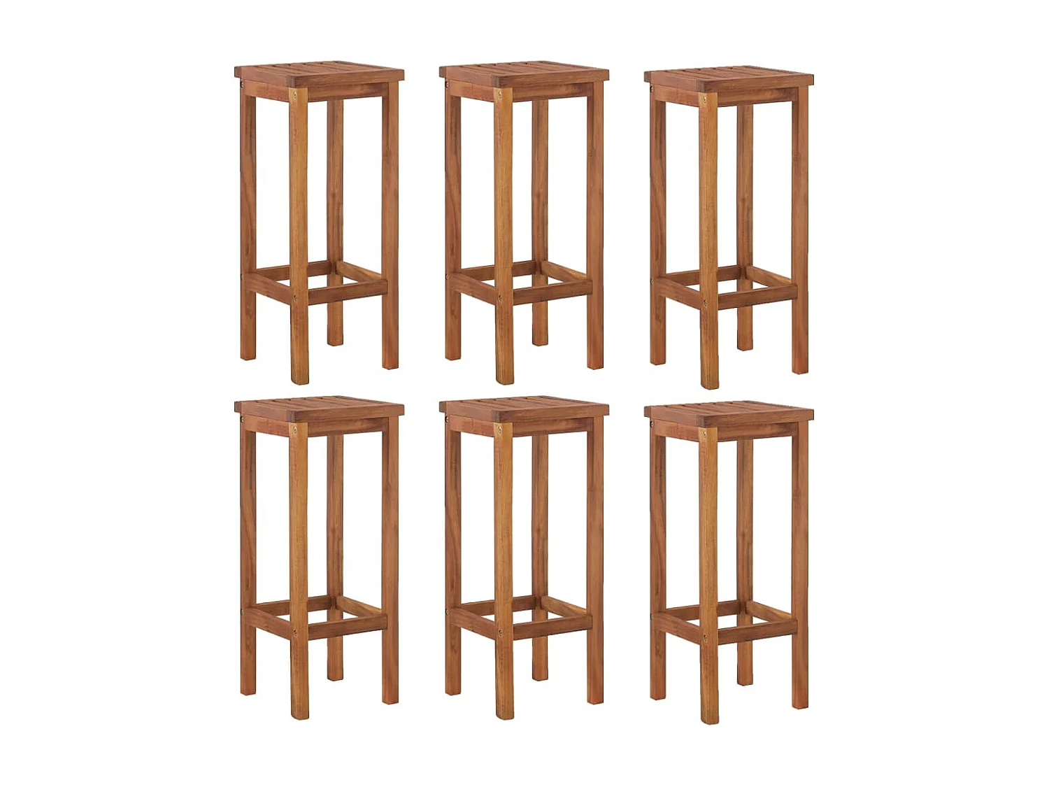 Ensemble de bar de jardin 7 pcs bois d'acacia solide