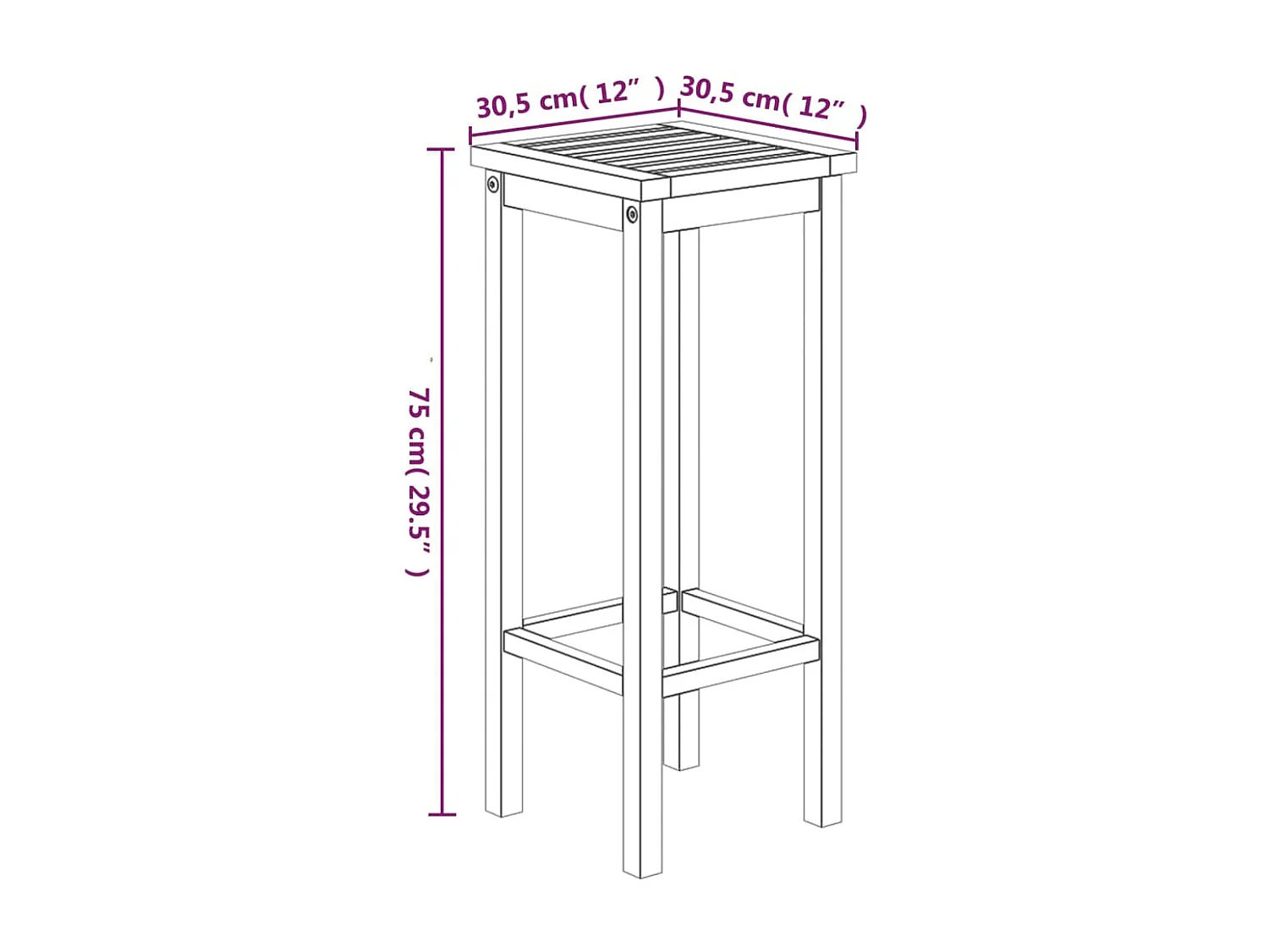 Ensemble de bar de jardin 7 pcs bois d'acacia solide