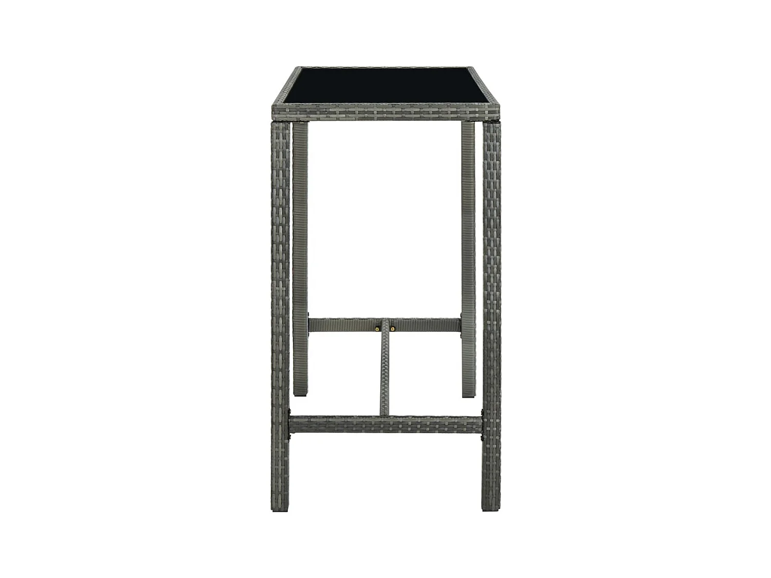 Ensemble de bar de jardin 7 pcs et coussins Résine tressée Gris