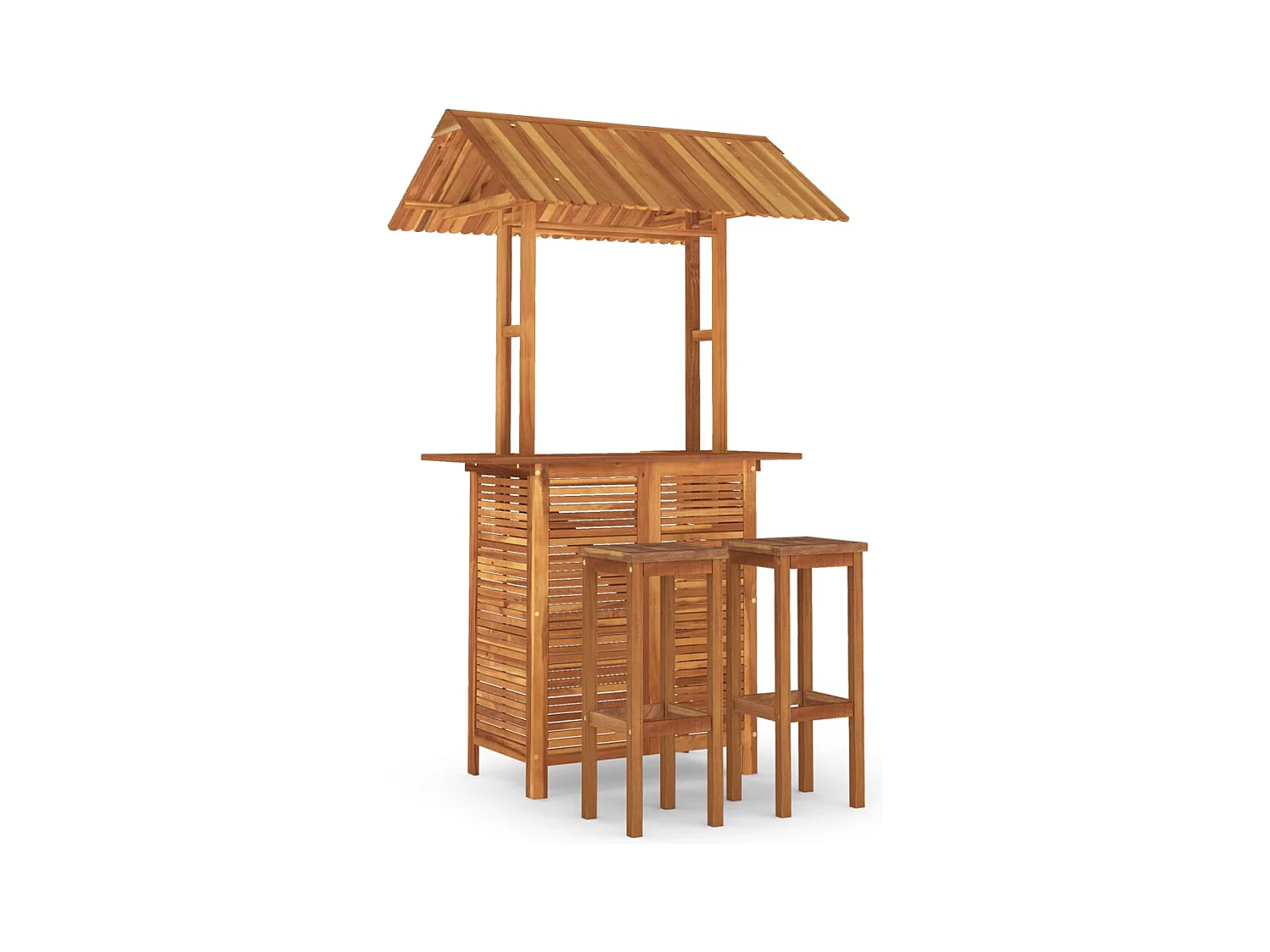 Set da Bar per Giardino 3 pz in Legno Massello di Acacia