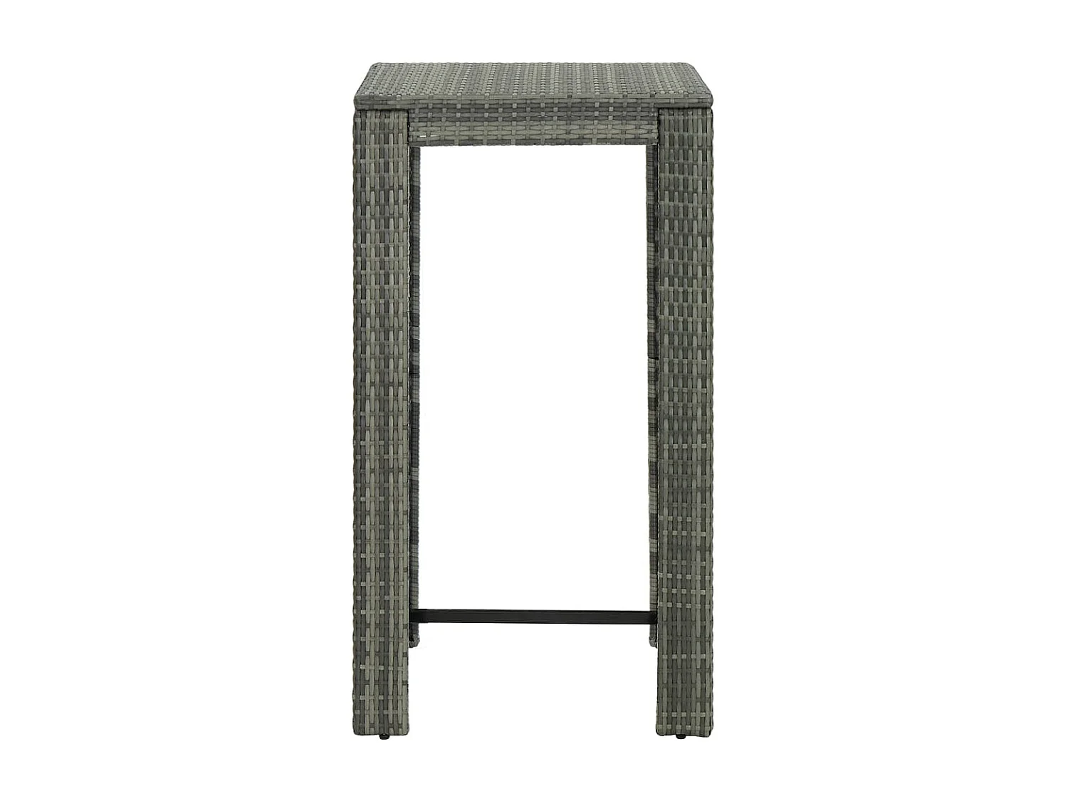 5-tlg. Gartenbar-Set mit Kissen Poly Rattan Grau