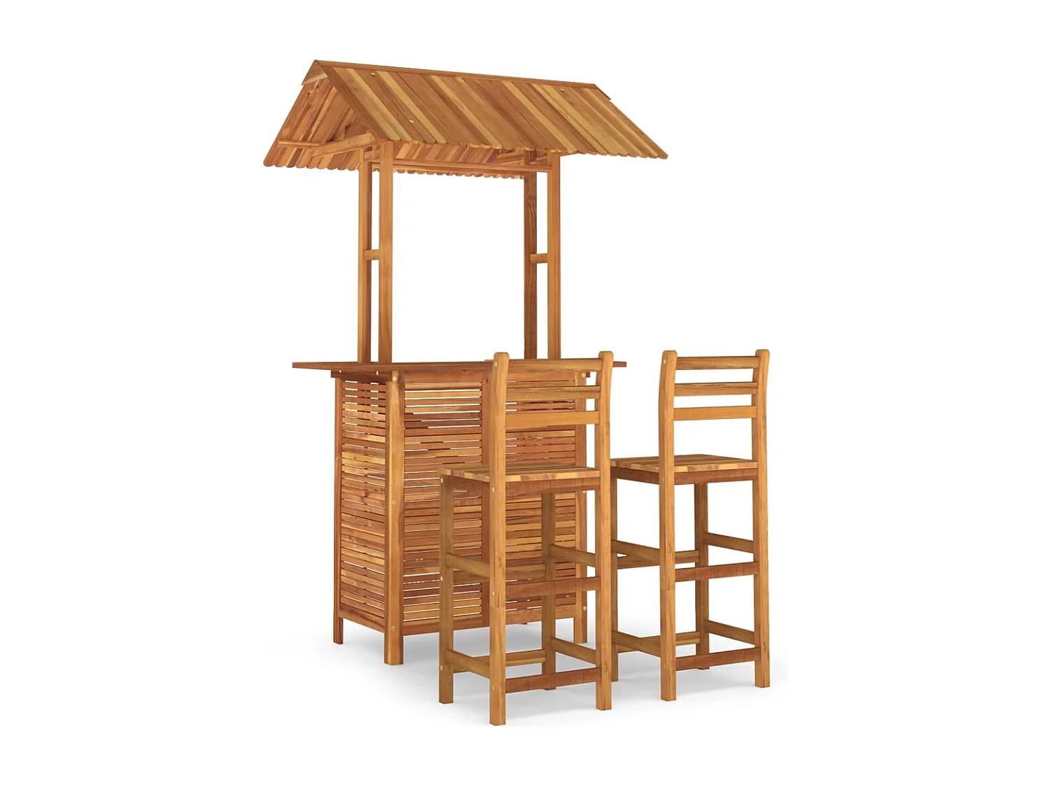 Set da Bar per Giardino 3 pz in Legno Massello di Acacia