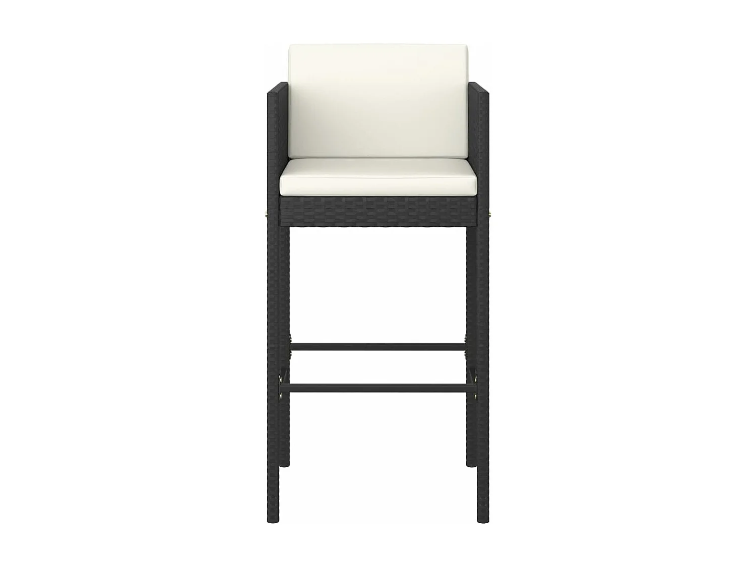 Ensemble de bar de jardin 5 pcs et coussins Résine tressée Noir