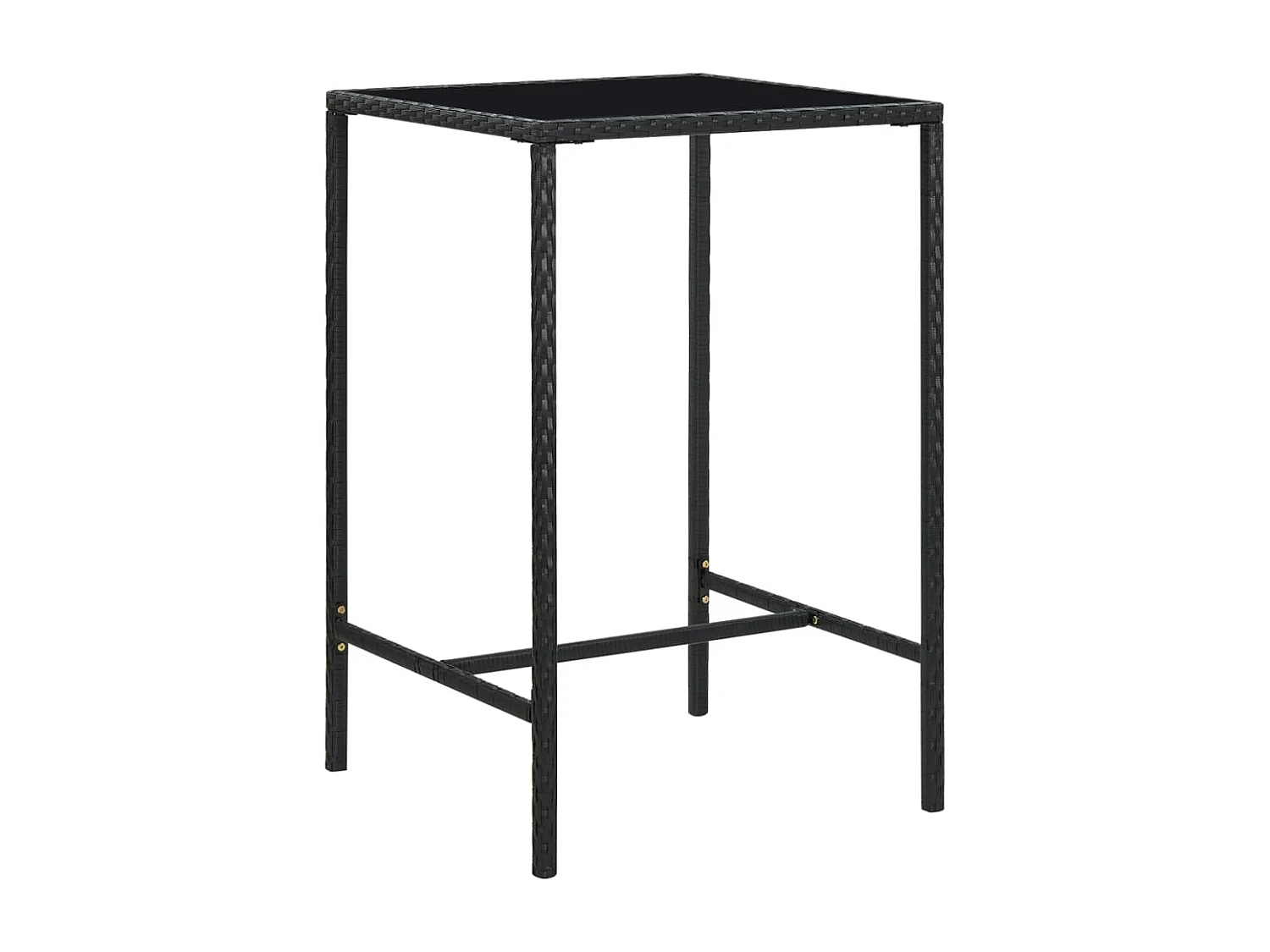 Ensemble de bar de jardin 5 pcs et coussins Résine tressée Noir