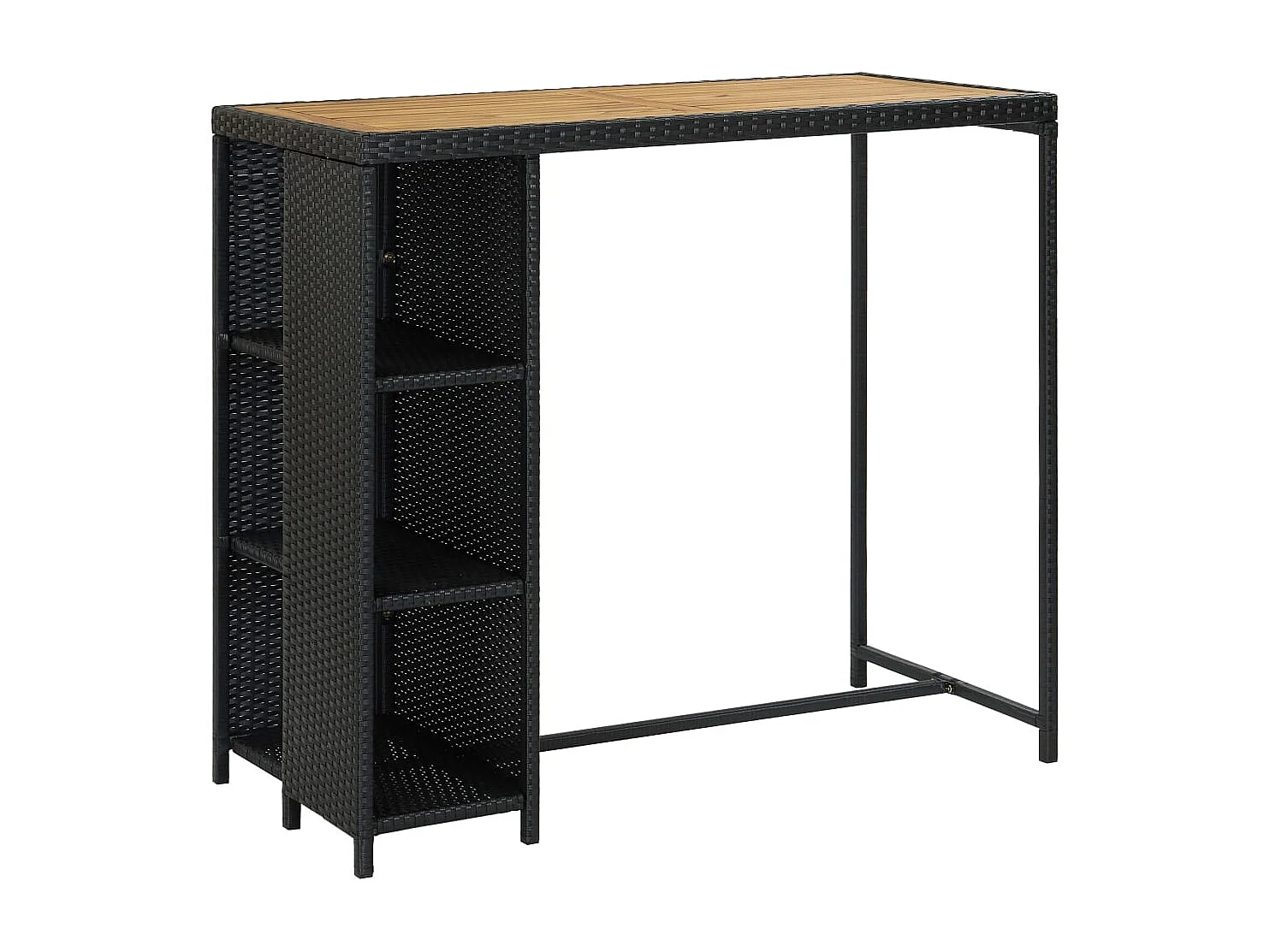 Ensemble de bar de jardin 5 pcs et coussins Résine tressée Noir