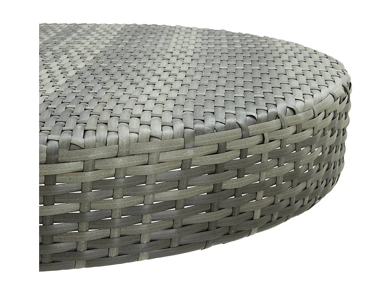 5-tlg. Gartenbar-Set mit Kissen Poly Rattan Grau