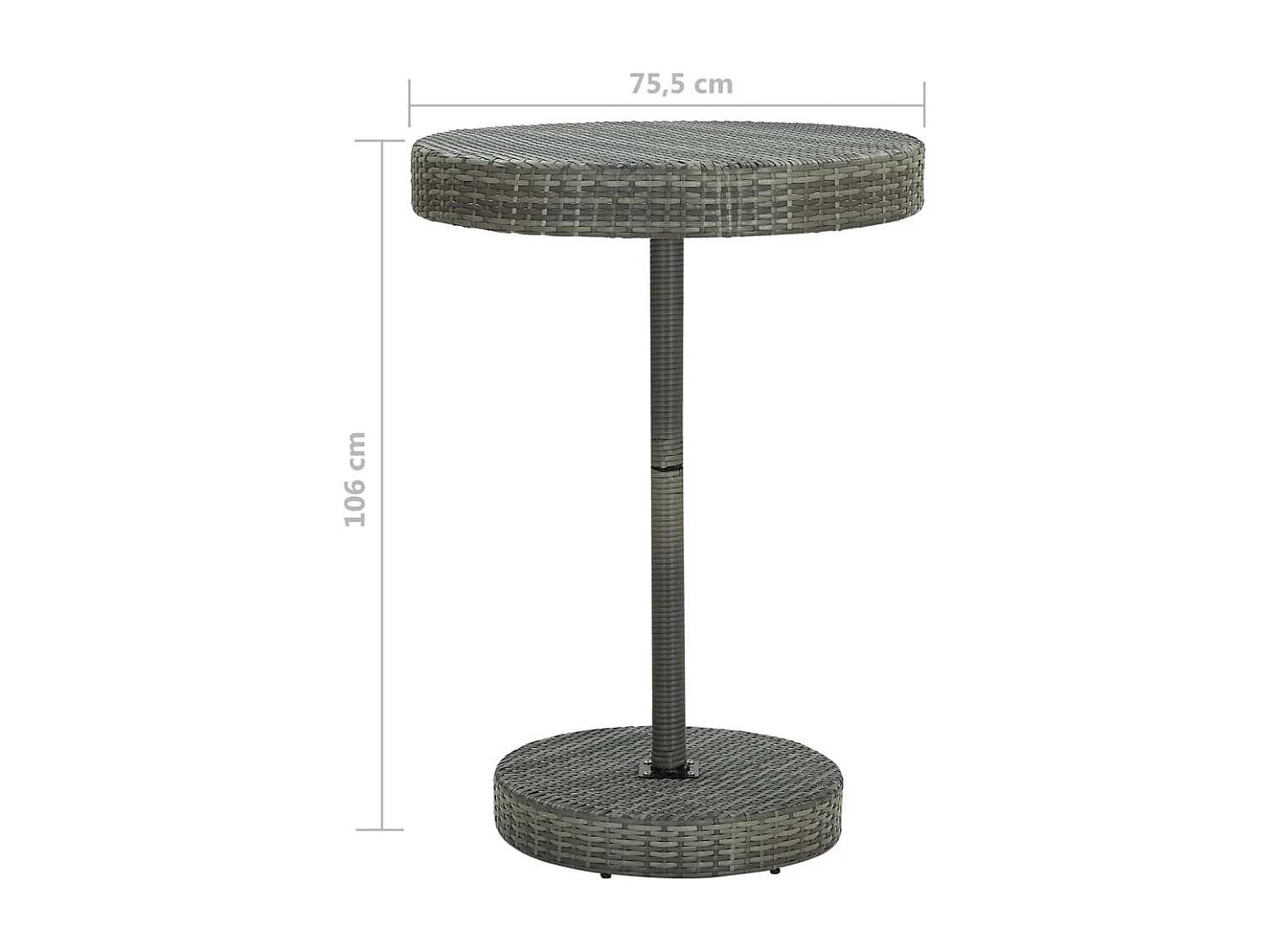 Ensemble de bar de jardin 5 pcs et coussins Résine tressée Gris