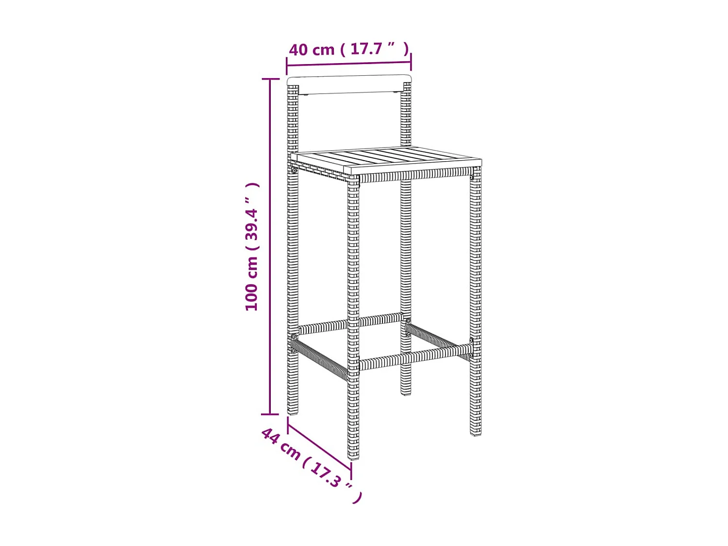 11-tlg. Gartenbar-Set Schwarz Poly Rattan & Massivholz Akazie