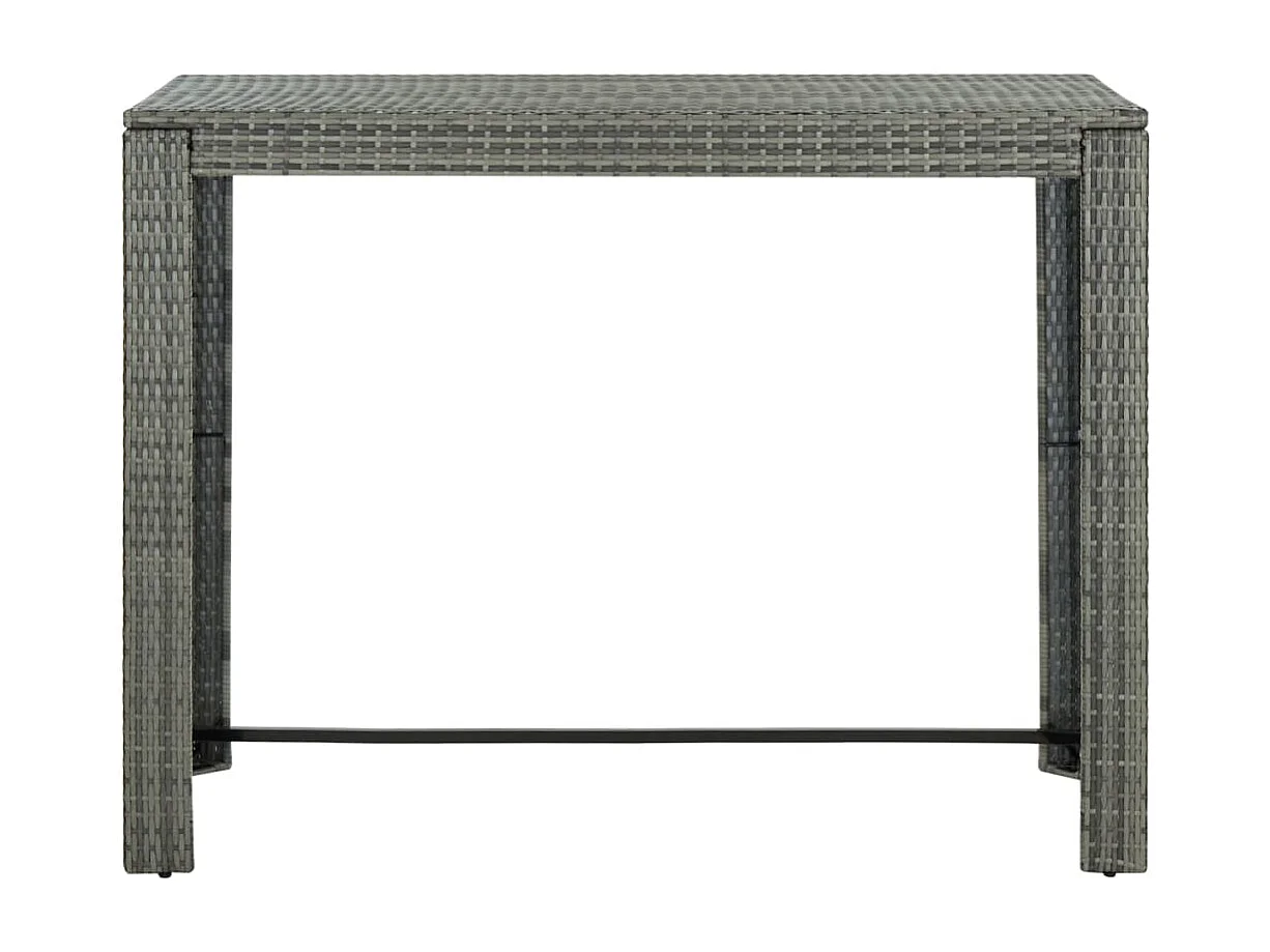 7 pcs conjunto de bar exterior c/ almofadões antracite vime PE