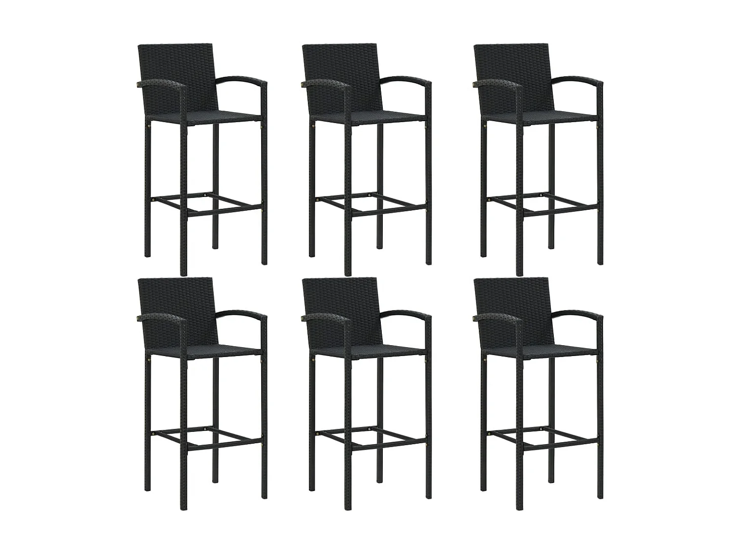 Ensemble de bar de jardin 7 pcs Noir