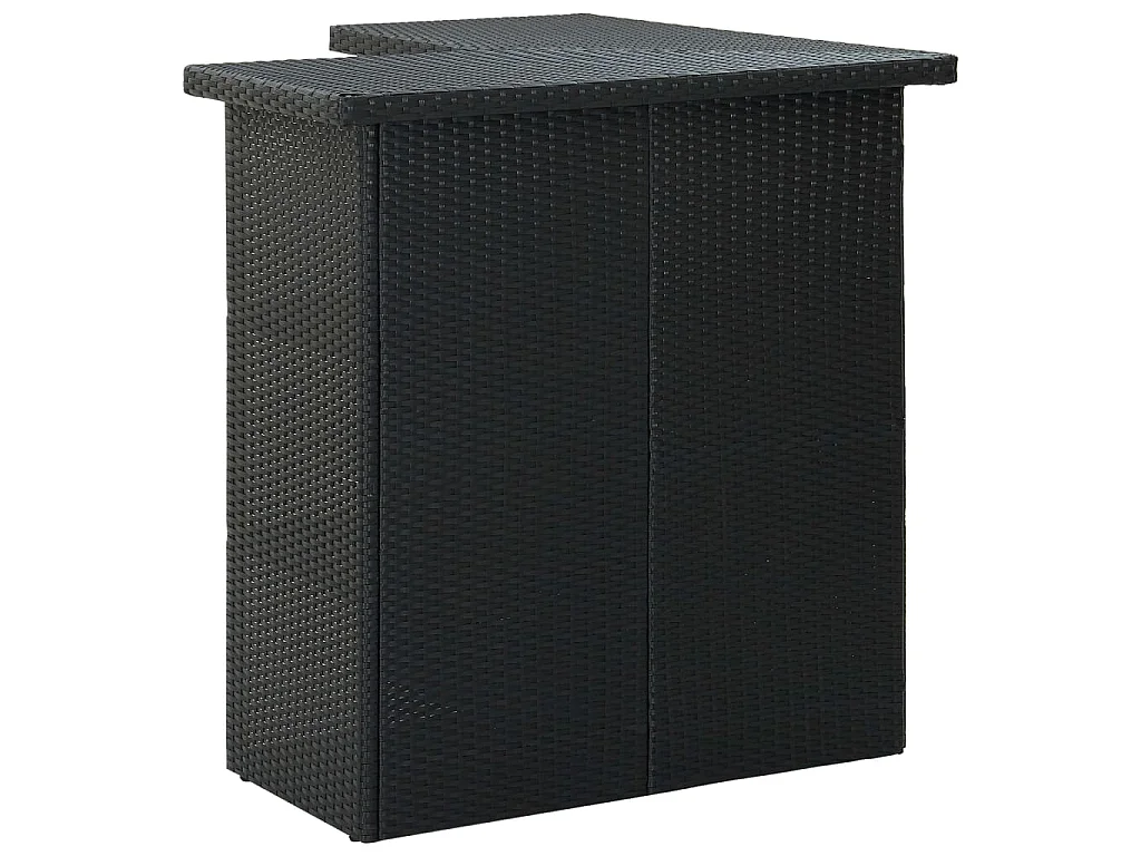 Set Bar da Giardino 8 pz con Cuscini in Polyrattan Nero