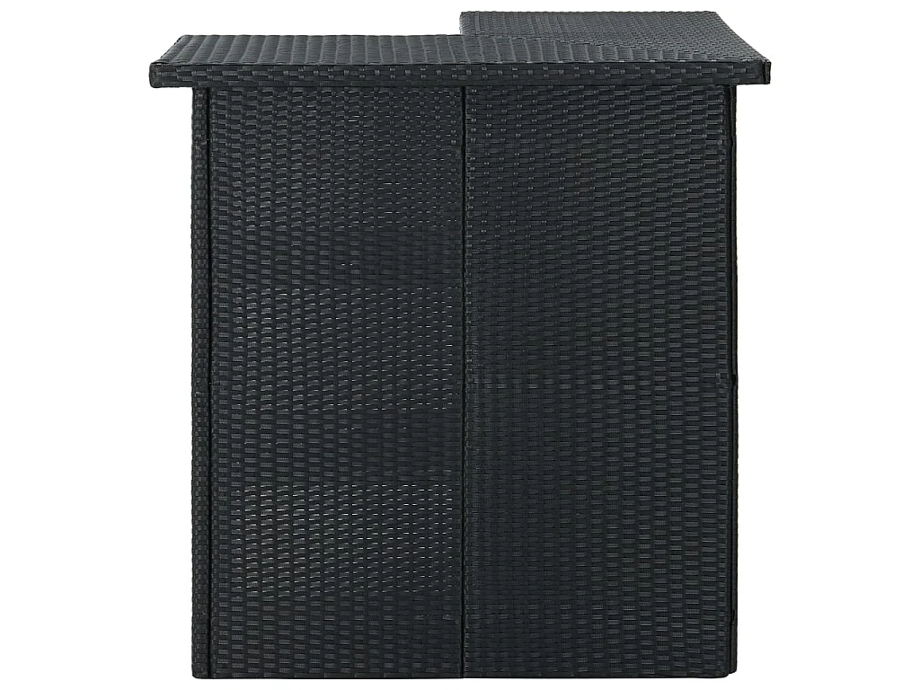 Set Bar da Giardino 8 pz con Cuscini in Polyrattan Nero