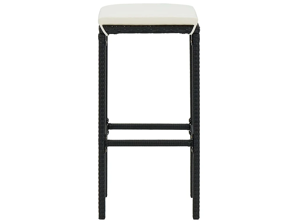 Set Bar da Giardino 8 pz con Cuscini in Polyrattan Nero