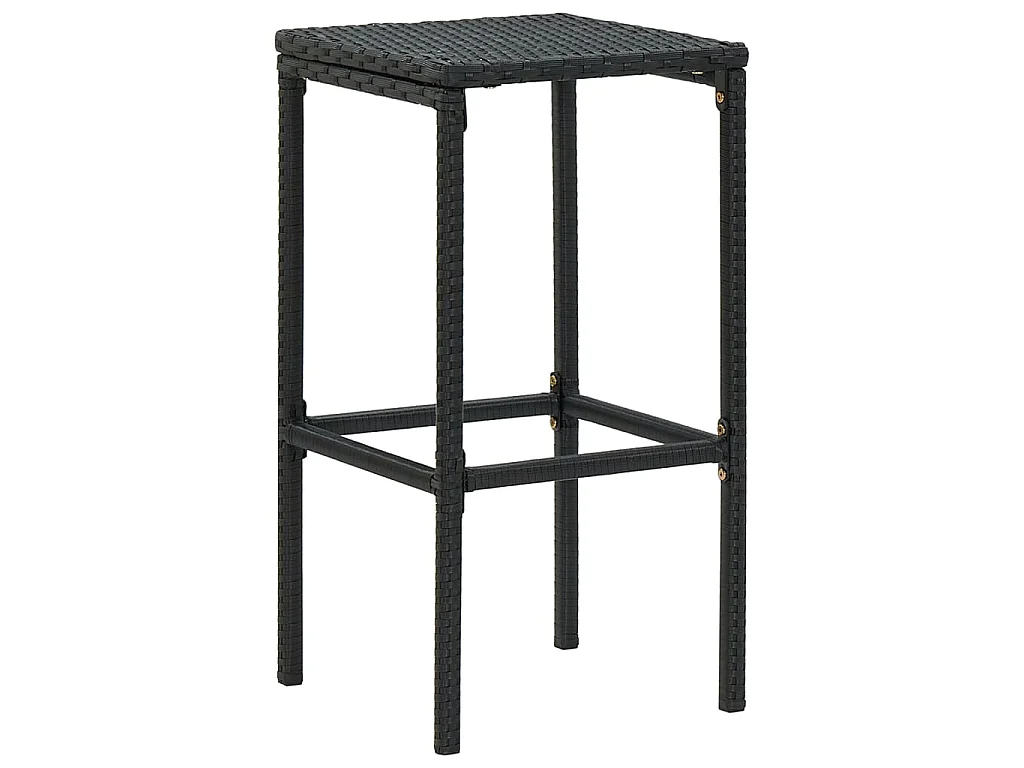 Set Bar da Giardino 8 pz con Cuscini in Polyrattan Nero