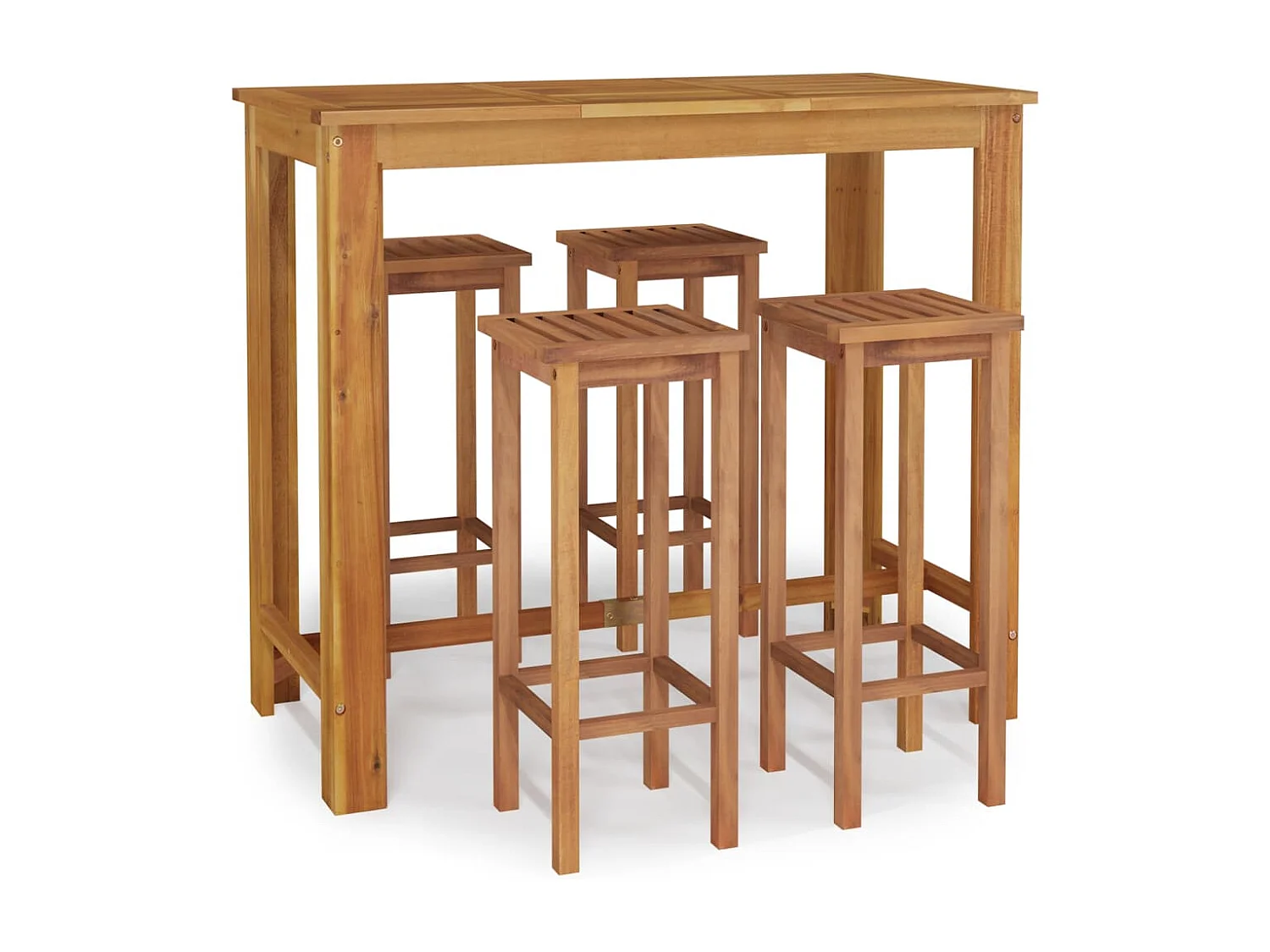 Ensemble de bar de jardin 5 pcs bois d'acacia solide