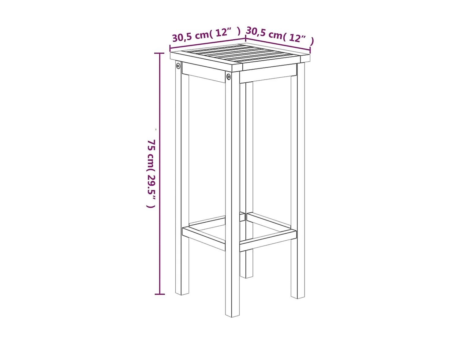 Ensemble de bar de jardin 5 pcs bois d'acacia solide