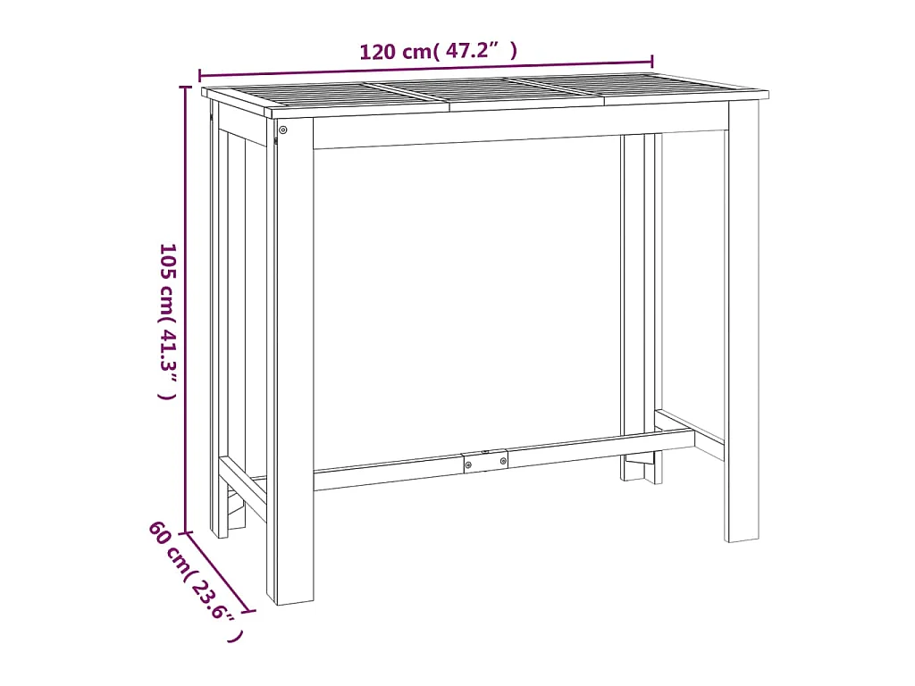 Set da Bar da Giardino 5 pz in Legno Massello di Acacia