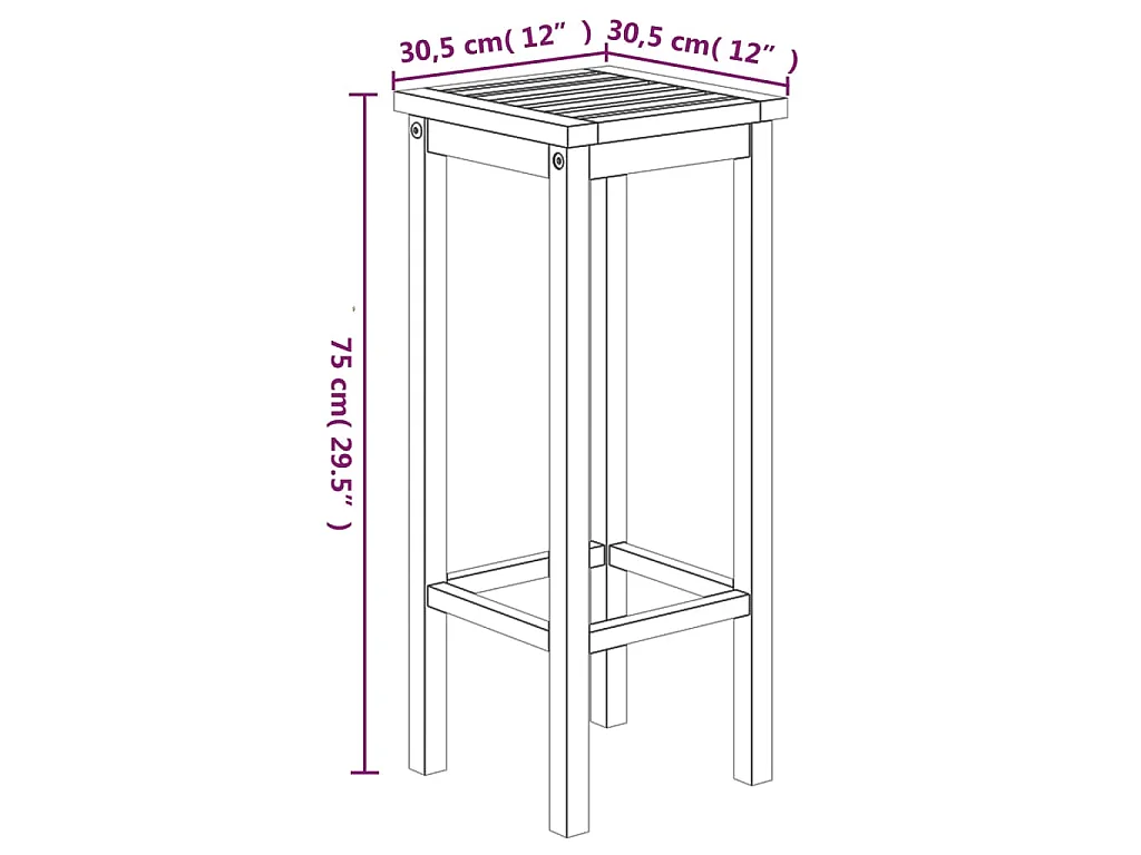 Set da Bar da Giardino 5 pz in Legno Massello di Acacia