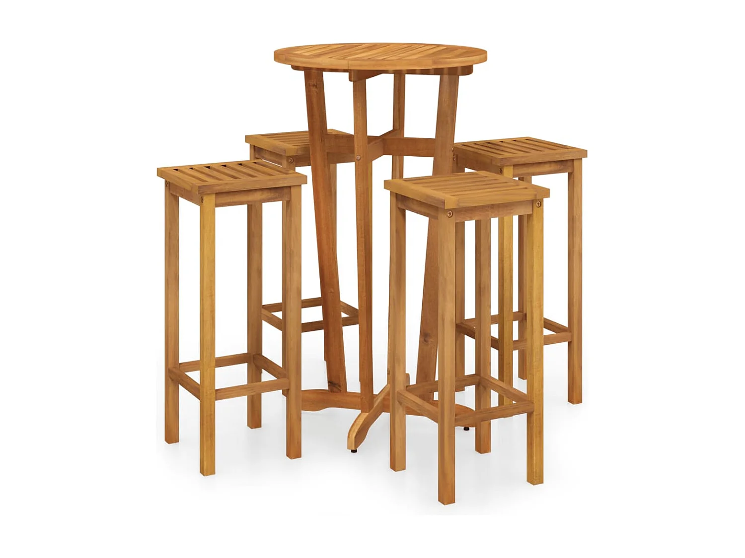 Ensemble de bar de jardin 5 pcs bois d'acacia solide