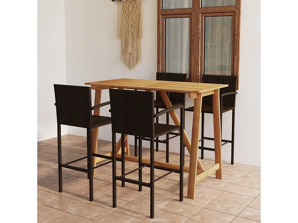 5-delige Tuinbarset bruin