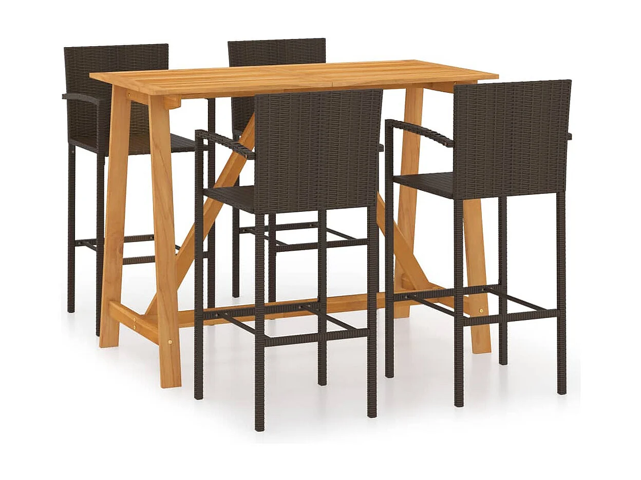 5-delige Tuinbarset bruin