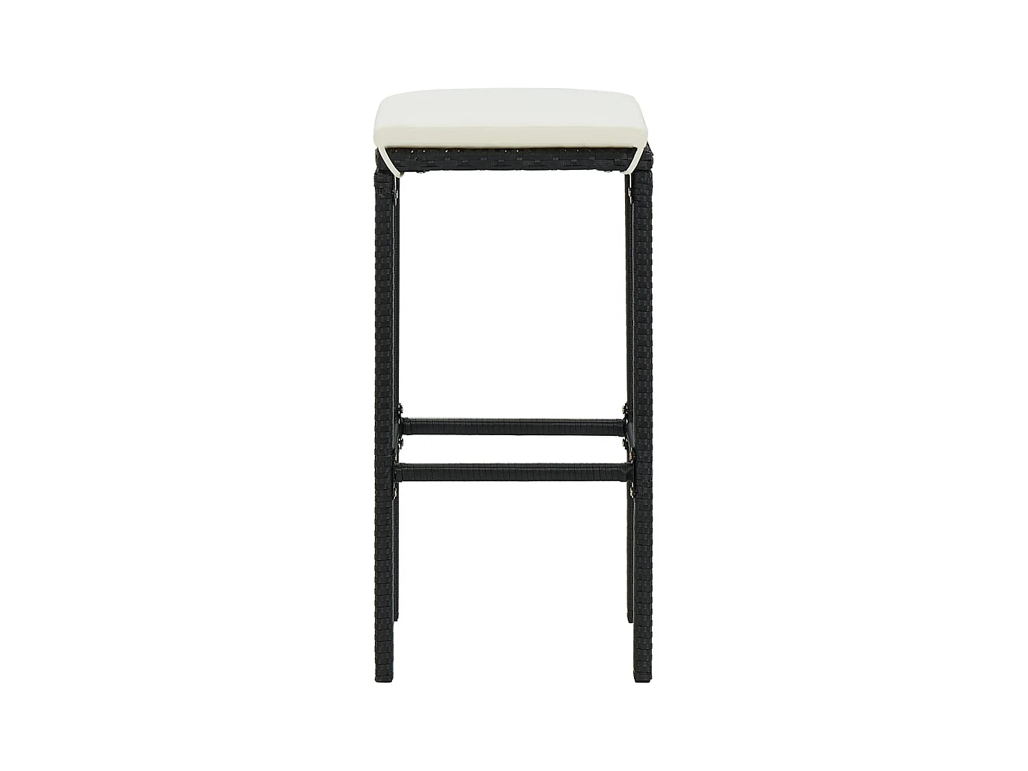 Ensemble de bar de jardin 9 pcs et coussins Résine tressée Noir