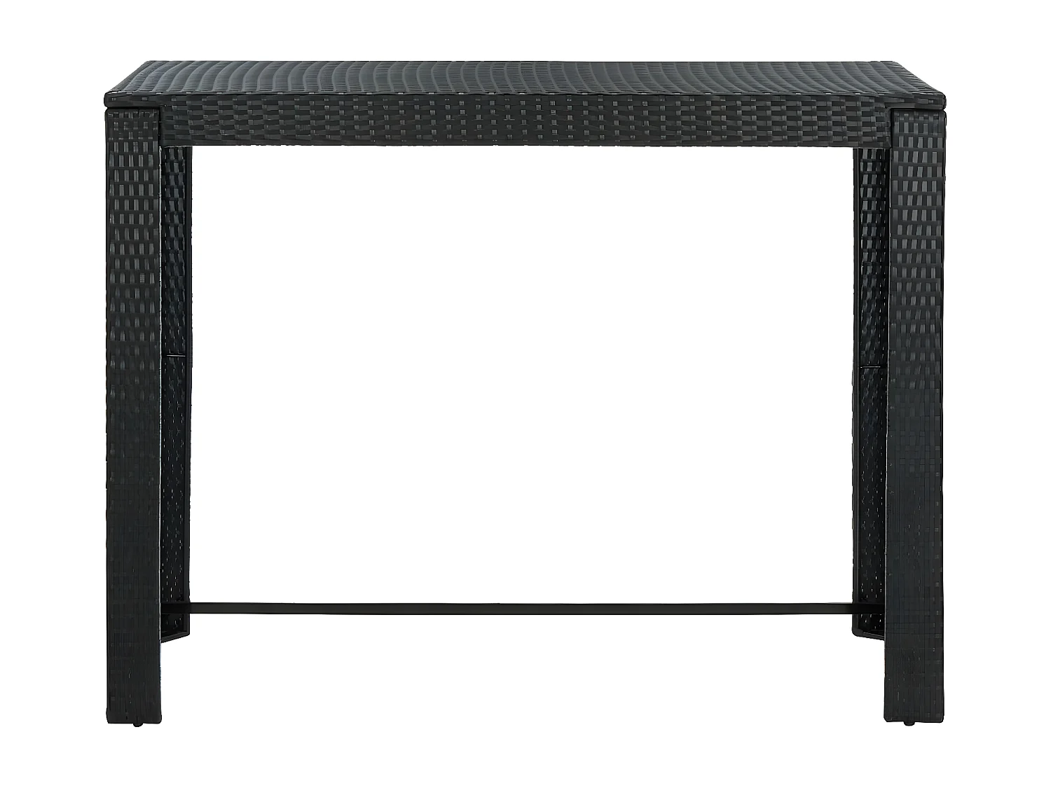 Ensemble de bar de jardin 9 pcs et coussins Résine tressée Noir