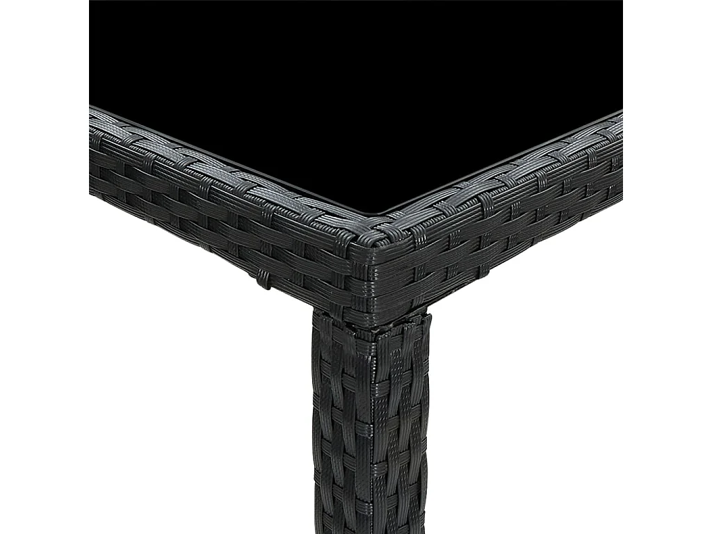 Set Bar da Giardino 7 pz con Cuscini in Polyrattan Nero