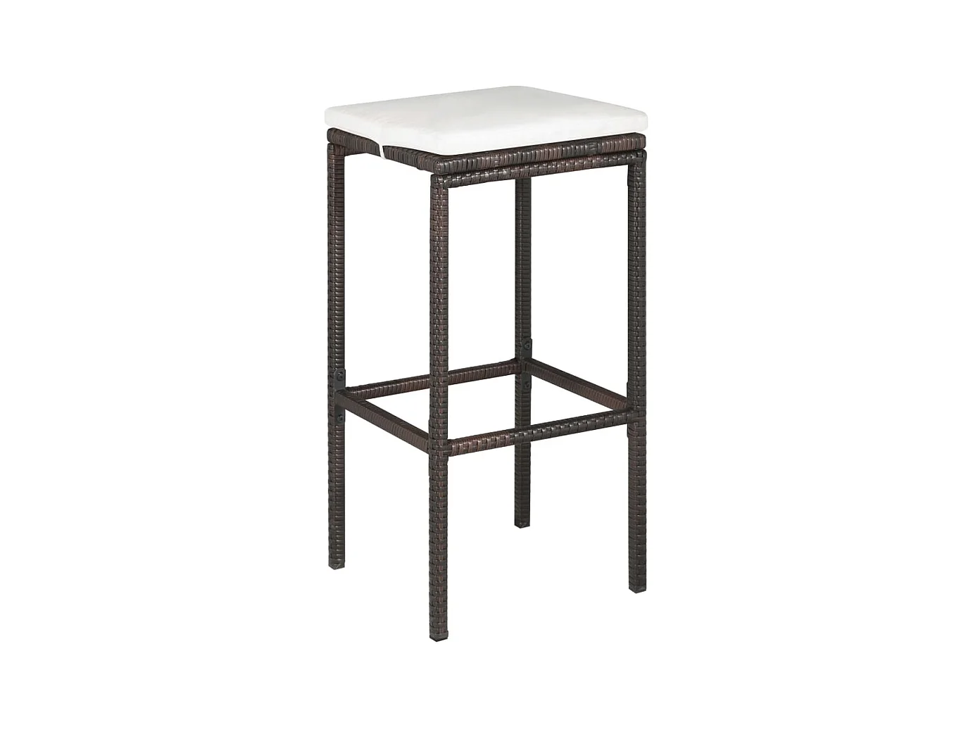 Ensemble de bar de jardin 5 pcs coussins Résine tressée Marron