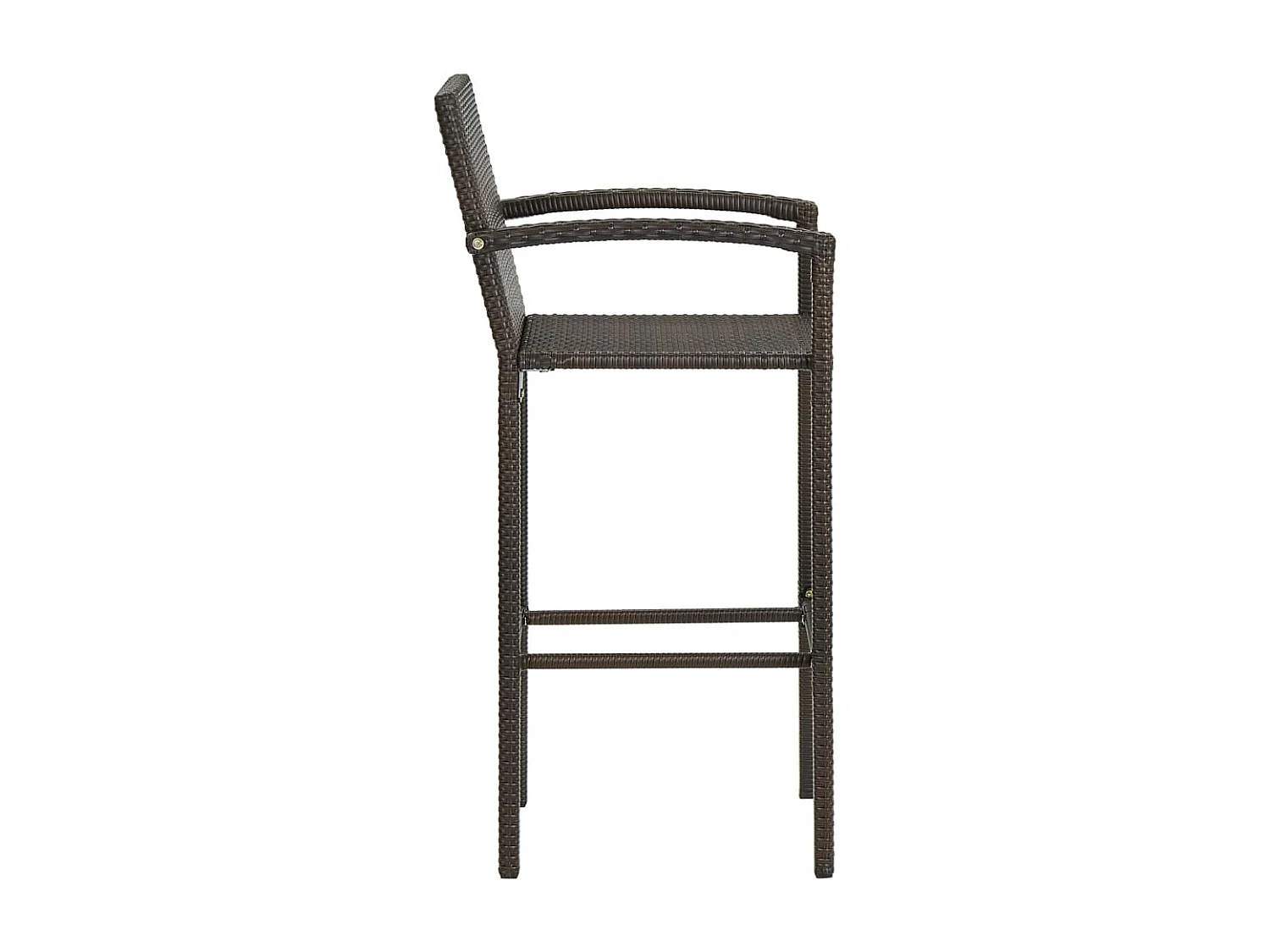 5-delige Tuinbarset met armleuningen poly rattan bruin