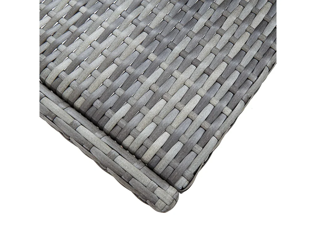 Set da Bar da Giardino 9 pz Polyrattan e Legno Acacia Grigio