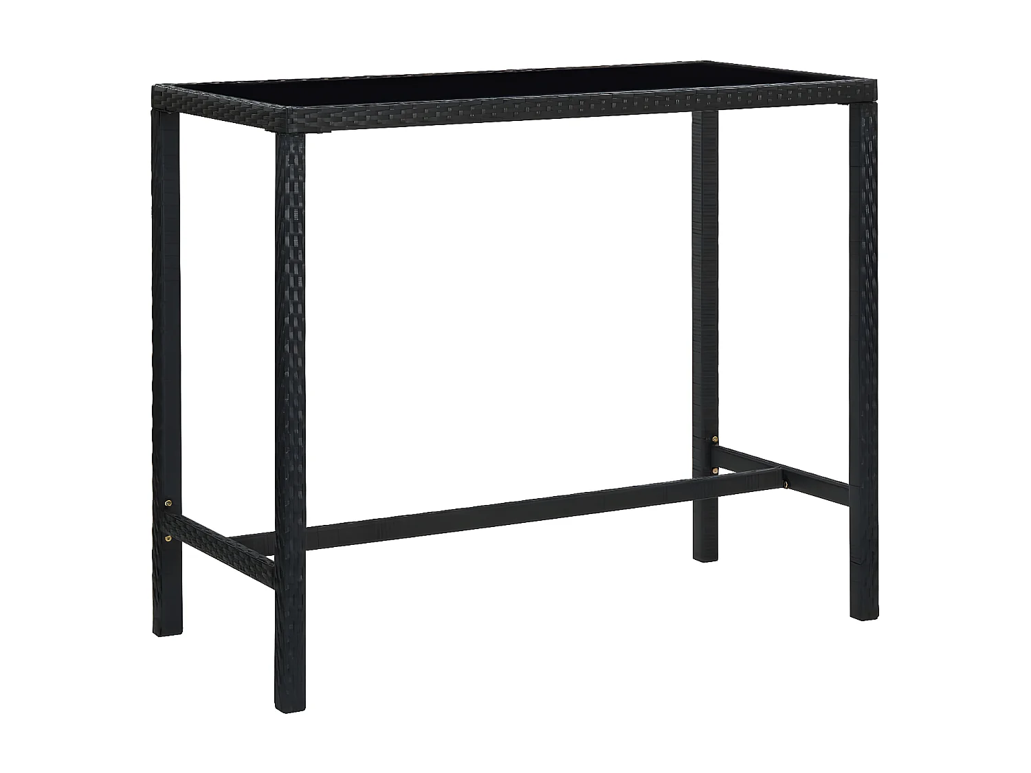 Set da Bar da Giardino 5 pz in Polyrattan Nero