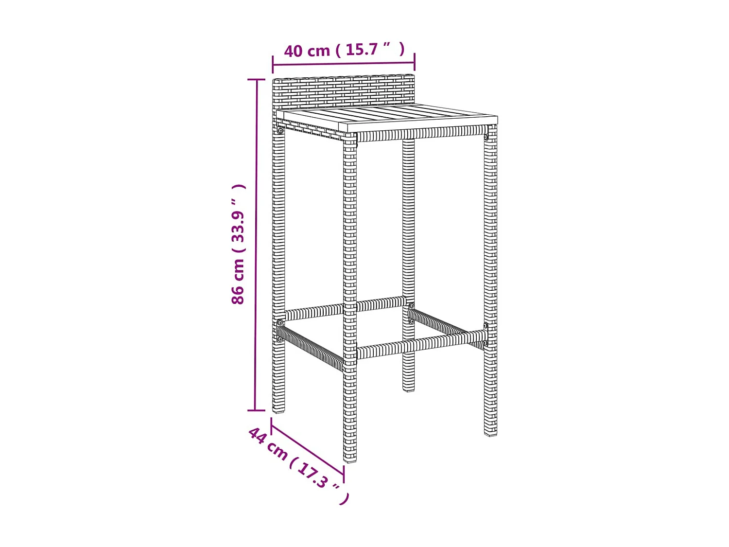 11-tlg. Gartenbar-Set Schwarz Poly Rattan & Massivholz Akazie