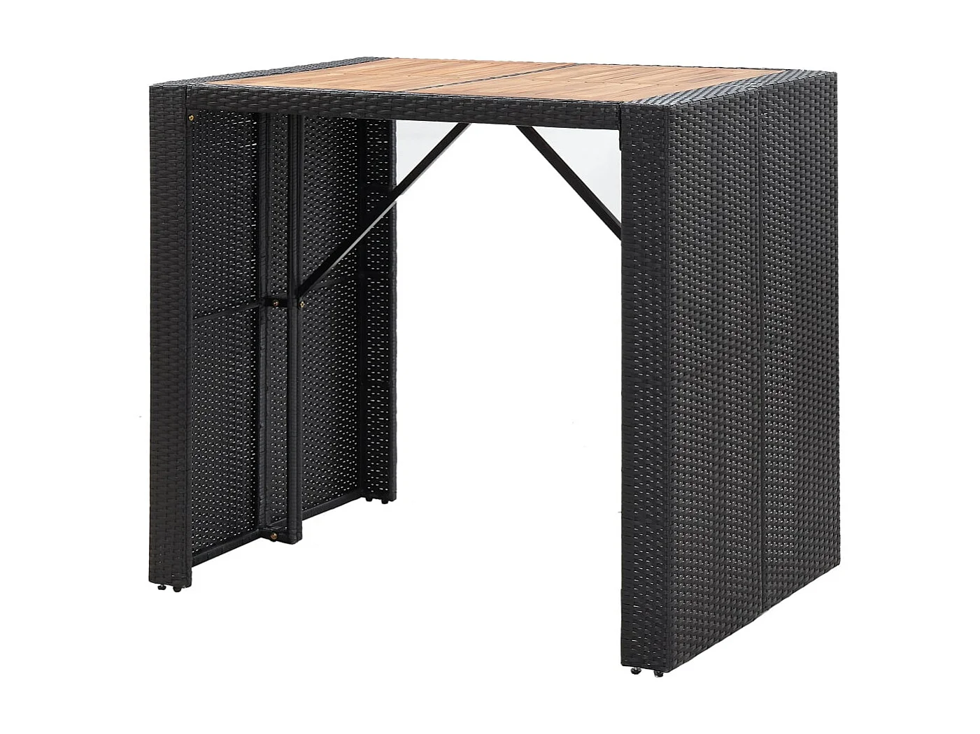 Set da Bar da Giardino 5 pz Polyrattan e Legno di Acacia Nero