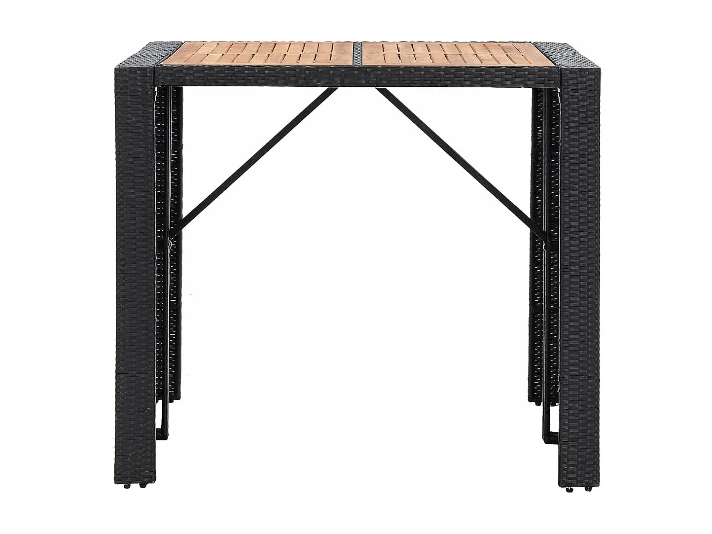 Set da Bar da Giardino 5 pz Polyrattan e Legno di Acacia Nero