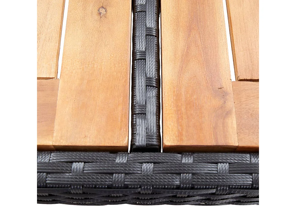 Set da Bar da Giardino 5 pz Polyrattan e Legno di Acacia Nero