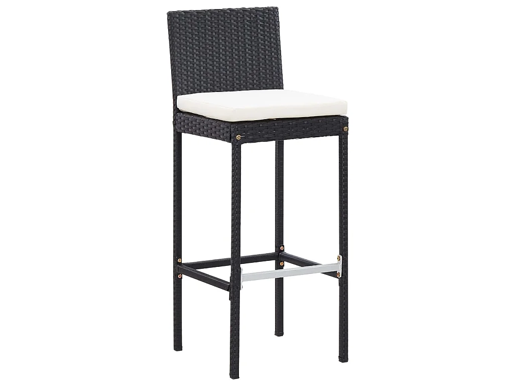 Set da Bar da Giardino 5 pz Polyrattan e Legno di Acacia Nero