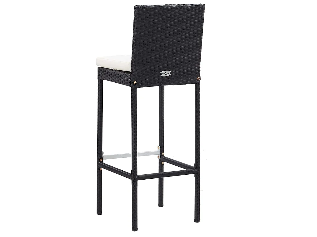 Set da Bar da Giardino 5 pz Polyrattan e Legno di Acacia Nero