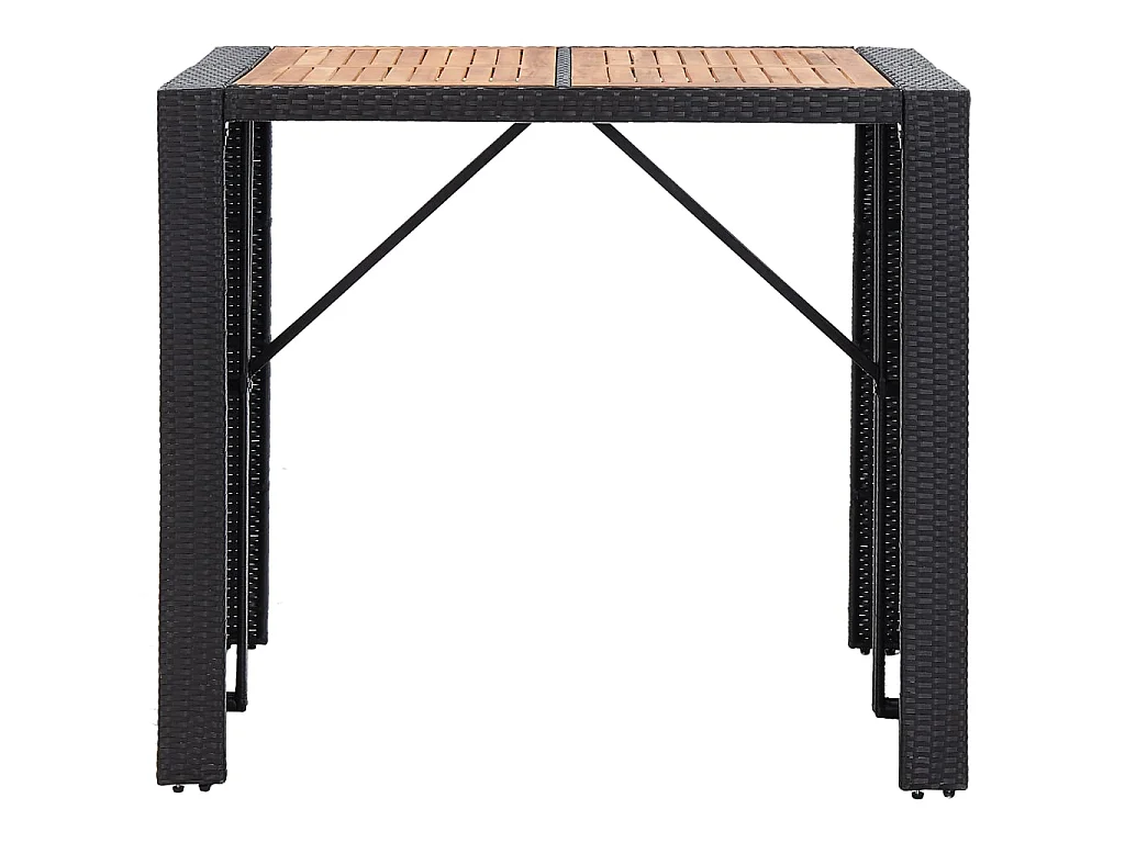 Set da Bar da Giardino 5 pz Polyrattan e Legno di Acacia Nero