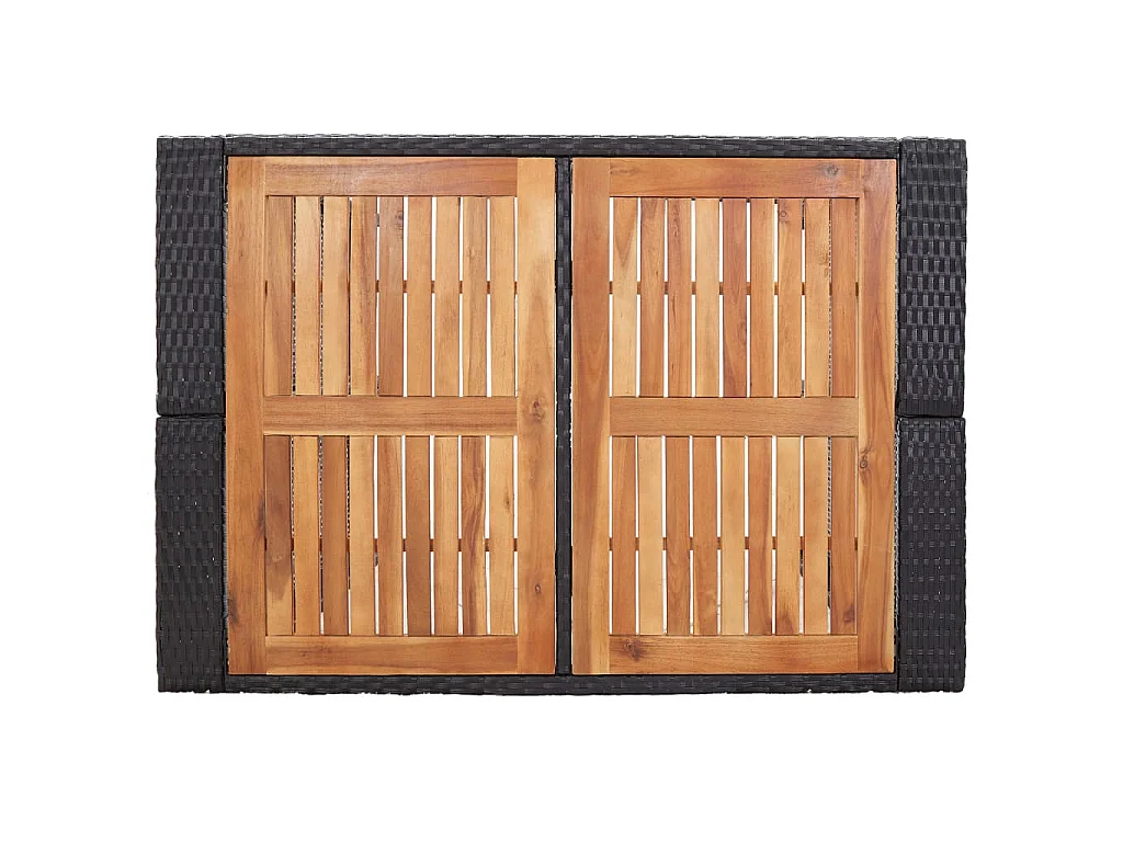 Set da Bar da Giardino 5 pz Polyrattan e Legno di Acacia Nero